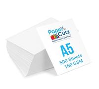 Papercutz A5 White Card Sheets (500 Sheets) (160 GSM), Smooth Double-Sided Matt Finish Printing Paper, Home & Craft Projects, Durable, Suitable with All Inkjet and Laser Printer