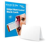 PAPERCUTZ A6 White Blank Cards (300 GSM) (500 Cards), Matt Coated Folding Greeting Cards, White Blank Cards for Inkjet Printing, Eco-friendly, Universal for all Inkjet Printers, A5 folded to A6 Card