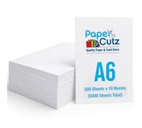 PaperCutz A6 White Copier Paper, Double-Sided Matte, 70GSM, 5000 Sheets | Ideal for Postcards, Recipe Cards, Reminder Notes & Small Handouts; Compatible with Inkjet, Laser, Photocopiers, Fax & Duplex
