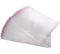 PaperCutz Clear Cellophane Bags A3 (310mm X 420mm) (100 Bags), Self-Adhesive Bag, Sealed Bags for Envelopes, Cards, Sweets, Clothes, Sealable Plastic Bag for Packaging