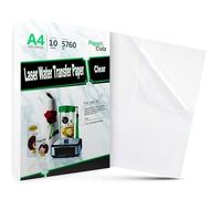 Papercutz Waterslide Decal Paper Laser Clear (10 Sheets) A4, Premium Water Transfer Paper, Printable Water Slide Decals for Ceramics, Models, Glass, Mugs, for Laser Printer