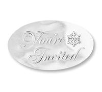 PaperDirect You're Invited Embossed Silver Foil Oval Seals, 30 Count
