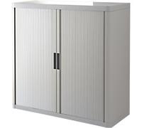 Paperflow Easy Office Tambour Cupboard PS (Polystyrene), Steel 2 Shelves Lockable 1,100 x 415 x 1,040 mm Grey