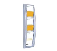 Paperflow Fast Paper 710793 Quick Fit Literature Holder Wall-Mount 5 X 1/3Xa4 Pocket W181Xd95Xh650mm Aluminium Ref 4062.35