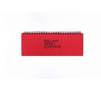 PAPERIAN Brilliant Weekly Scheduler - Wirebound Undated Weekly Planner Pad Scheduler (Red)