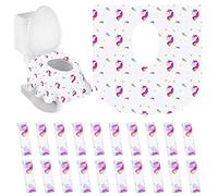 PaperKiddo 20 Pack Disposable Toilet Seat Covers Unicorn Design Waterproof Potty Training Seat Cover Set Extra Large Perfect for Kids and Adults Individually Wrapped for Travel and Home