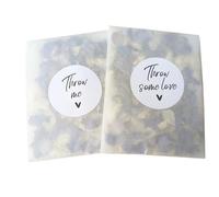 PaperLane Confetti Bags & Stickers Kit | 60 Peel & Seal Glassine Paper Envelopes 89mm x 117mm Plus 60 Round 37mm Confetti Stickers (Throw Some Love)