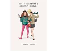 Paperlink Absolutely Fabulous Themed Birthday Card, Sweetie Dahling Design, Blank Inside