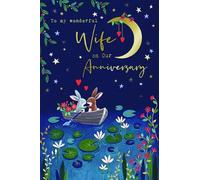 Paperlink Artistic 'Happy Anniversary Wife' Card - Woodland Wonders - Gold Foil Finish (Wife)