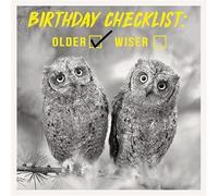 Paperlink - Birthday Card for Him or Her, Humourous 'Older Not Wiser' Owl Design