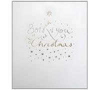 Paperlink Both of You Christmas Card, Single - Christmas Cards with Starry Design - Foil Embossed Lettering