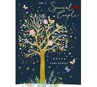 Paperlink 'For a Special Couple' Christmas Card - Stunning Festive Tree Design - Violet Collection - Gold Foil Finish