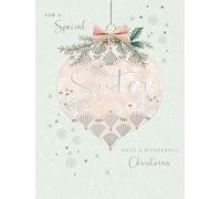 Paperlink For A Special Sister Christmas Card, Single - Eco-Friendly Xmas Cards with Envelope Printed In England