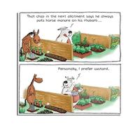 Paperlink Funny Artistic 'Happy Birthday' Greetings Card - From The Funny Farm Range - For Him/For Her - 'Manure on His Rhubarb, I Prefer Custard'