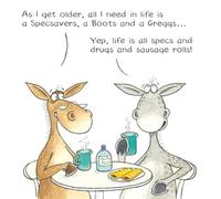 Paperlink Funny Artistic 'Happy Birthday' Greetings Card - From The Funny Farm Range - For Him/For Her - 'Specs, Drugs and Sausage Rolls!'