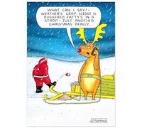 Paperlink Funny Christmas Card - 'Just Another Christmas' - Amusing Cheeky Joke Santa & Reindeer Design - Premium Christmas Greeting Card with Envelope