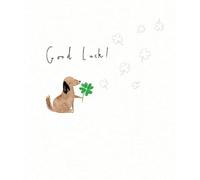Paperlink Good Luck Card - Dog Holding Four Leaf Clover - Eco-Friendly and Recyclable