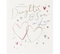 Paperlink Happy Anniversary Card for Daughter and Son-in-law, Love and Happiness Message