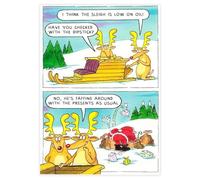 Paperlink Humorous Christmas Card (PLK4227) - 'Have You Checked With The Dipstick' - Amusing Cheeky Joke Santa & Reindeer Design - Premium Christmas Greeting Card with Envelope - Santa & Co Range