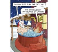 Paperlink Humorous Christmas Greeting Card - Did You Turn The Jets Up? - From The Santa & Co Range - Funny Joke Card - Suitable For Him / Her, Multicoloured, 130 x 180 mm