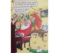 Paperlink Humorous Christmas Greeting Card - Peeing in the Punch! - From The Santa & Co Range - Funny Joke Card - Suitable For Him/Her