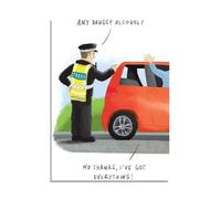 Paperlink Open Humorous Blank Greeting Card - 'Got Everything' - Police Officer and Car Illustration - From The Bemusement Park Range - Suitable For Birthdays and Other Occasions - For Him/Her