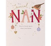 Paperlink Special Nan Christmas Card, Lovely Festive Design with Robin, 'You're Loved More Than You Know' Message