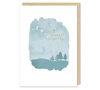 Paperlink - Sympathy Card, Watercolour Night Sky Design, With Deepest Sympathy Message