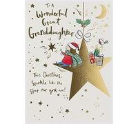 Paperlink To A Wonderful Granddaughter Christmas Card, Single - Eco-Friendly Xmas Cards with Envelope Printed In England