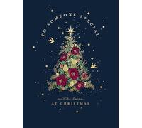 Paperlink 'To Someone Special' Christmas Card - Stunning Christmas Tree Design - Reflections Collection - Gold Foil Finish, White, blue, brown, red, gold, 155 x 205 mm