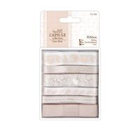 Papermania 1 m 6-Piece Capsule Ribbon, Oyster Blush