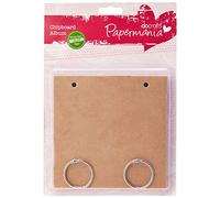 Papermania 15 x 15 cm 6-Piece Bare Basics Chipboard Album Square, Brown