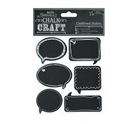 Papermania 24-Piece Chalk Craft Speech Bubbles Chalkboard Sticker, Black