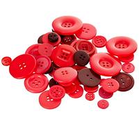 Papermania 250 g Assorted Button Pack, Red