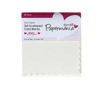 Papermania 3 by 3-Inch 300 GSM Scalloped Card Blanks and Envelopes, Pack of 20, Cream
