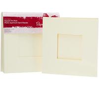 Papermania 300 gsm Square Tri Fold Window Aperture Card Blanks and Envelopes, Pack of 10, Cream