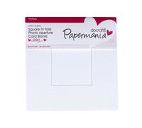 Papermania Square Aperture Cards/Envelopes Pack of 10, 300gsm, White, 13.5 x 13.5cm, Card Making Set for Birthday Card, Thank You Cards, Valentines, Baby Shower, Wedding Card, Ideal for Home Crafting