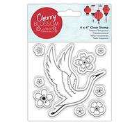 Papermania 4 x 4" Clear Stamp - Cherry Blossom - Cranes