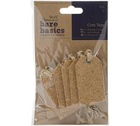 Papermania 6-Piece Bare Basics Cork Gift Tags, Brown
