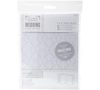 Papermania 6 x 6-Inch Wedding Damask Paper Inserts