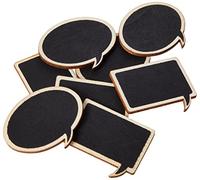 Papermania 8-Piece Wooden Speech Bubbles Chalkboard, Black