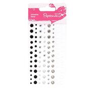 Papermania Adhesive Stones Assortment (104 Pieces) - Monochrome