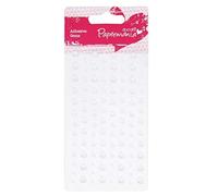 Papermania Adhesive Stones Assortment 104 Pieces, White Pearls, Craft Embellishment, Scrapbooking, Card Making, Paper Crafting