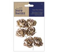 Papermania Bare Basics, Burlap Flowers 6 Pieces, Blousey, Craft Embellishments, Card Making, Scrapbooking, Crafting Supplies