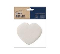 Papermania Bare Basics Canvas Shape Heart, Pack of 6, White