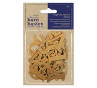 Papermania Bare Basics Chipboard Alphabet Stickers 52 Pieces, Craft Embellishments, Decoration, Personalise Craft Projects