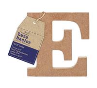 Papermania Bare Basics MDF Letter 1 Piece - E, Art, Craft, Alphabet Letter, Sign, Name Plaque, Make Them Personalised, Decorate With Paint, Glitter, Stencil, Vinyl, Small Letter Plaque For Home Decor