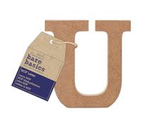 Papermania Bare Basics MDF Letter 1 Piece U, Art, Craft, Alphabet Sign, Name Plaque, Make Them Personalised, Decorate With Paint, Glitter, Stencil, Vinyl, Small Plaque for Home Decor