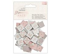Papermania Capsule Wooden Tile Letters, Wood, Moroccan Haze, 15 x 10.5 x 2 cm
