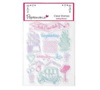 Papermania Clear Stamp Set Of 15 'Getting Hitched' Wedding Stamps Just Married